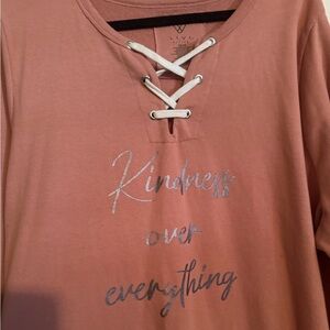 Livi Active Rust Lace-Up Graphic Sweatshirt